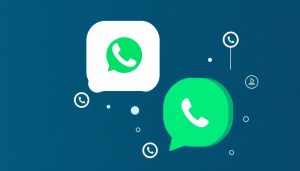 Ícones do WhatsApp no fundo azul