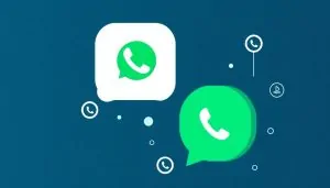 Ícones do WhatsApp no fundo azul